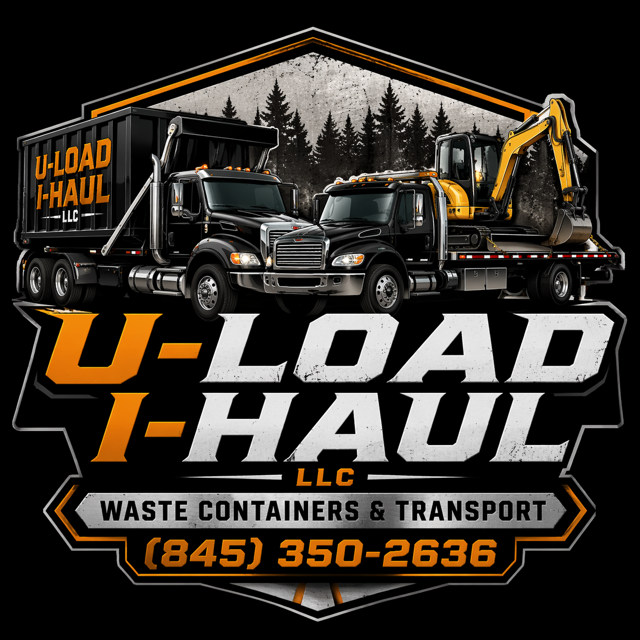 U-LOAD I-HAUL LLC logo with trucks and equipment